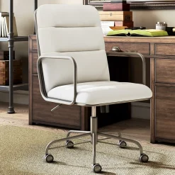 Office Chairs*Finch Franklin Bonded Leather Computer and Desk Chair, Cream White (CHR10060D)