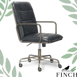 Office Chairs*Finch Franklin Bonded Leather Computer and Desk Chair, Charcoal Gray (CHR10060A)