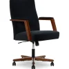 Office Chairs*Finch NEO ONE Ergonomic Velvet Fabric/Wood Swivel Executive Chair, Black (52304-BLK)