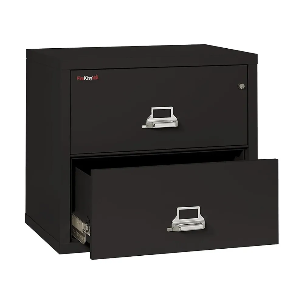 File Cabinets*FireKing Classic 2-Drawer Lateral File Cabinet, Fire Resistant, Letter/Legal, Black, 31.19"W (2-3122-CBL)
