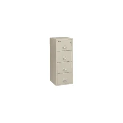 File Cabinets*FireKing 4-Drawer Vertical File Cabinet, Legal Size, Lockable, Fire Resistant, 57"H x 21.25"W x 32"D, Parchment (421572PA)