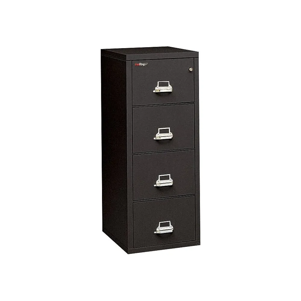 File Cabinets*FireKing 2-Hour 4-Drawer Fire Resistant Vertical File Cabinet, Legal Size, Inside Delivery, Black