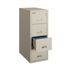 File Cabinets*FireKing Safe-in-a-File 4 File Drawer Vertical File Cabinet, Fire Resistant, Beige, Legal, 31.56"D (4-2131-CPASF)