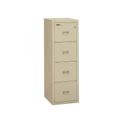 File Cabinets*FireKing Turtle 4-Drawer Vertical File Cabinet, Fire Resistant, Letter/Legal, Beige, 22.13"D (4R1822-CPA)
