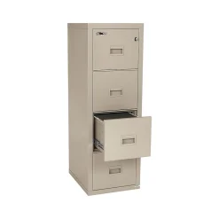 File Cabinets*FireKing Turtle 4-Drawer Vertical File Cabinet, Fire Resistant, Letter/Legal, Beige, 22.13"D (4R1822-CPA)