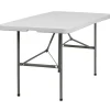 Folding Tables*Flash Furniture 60" x 30" Plastic Rectangular Bi-Folding Table, Granite White, 10/Pack