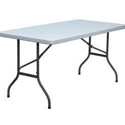 Folding Tables*Flash Furniture 60" x 30" Plastic Rectangular Folding Table, Granite White, 6/Pack