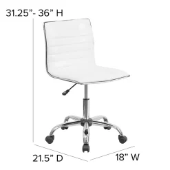 Office Chairs*Flash Furniture Alan Armless Vinyl Swivel Low Back Task Office Chair, White/Chrome (DS512BWH)
