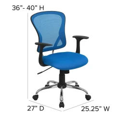 Office Chairs*Flash Furniture Alfred Ergonomic Mesh Swivel Mid-Back Task Office Chair, Blue (H8369FBL)