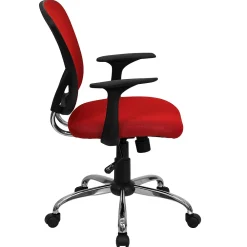 Office Chairs*Flash Furniture Alfred Ergonomic Mesh Swivel Mid-Back Task Office Chair, Red (H8369FRED)