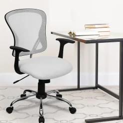 Office Chairs*Flash Furniture Alfred Ergonomic Mesh Swivel Mid-Back Task Office Chair, White (H8369FWHT)