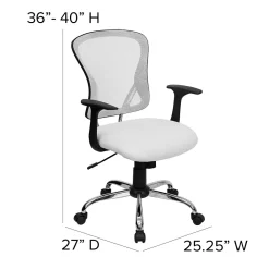 Office Chairs*Flash Furniture Alfred Ergonomic Mesh Swivel Mid-Back Task Office Chair, White (H8369FWHT)