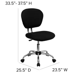 Office Chairs*Flash Furniture Beverly Armless Ergonomic Mesh Swivel Mid-Back Padded Task Office Chair, Black (H2376FBK)