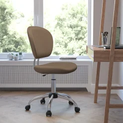 Office Chairs*Flash Furniture Beverly Armless Ergonomic Mesh Swivel Mid-Back Padded Task Office Chair, Coffee Brown (H2376FCOF)