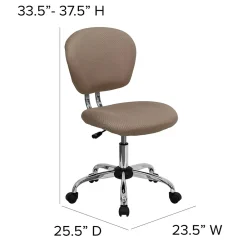 Office Chairs*Flash Furniture Beverly Armless Ergonomic Mesh Swivel Mid-Back Padded Task Office Chair, Coffee Brown (H2376FCOF)
