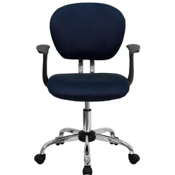 Office Chairs*Flash Furniture Beverly Ergonomic Mesh Swivel Mid-Back Padded Task Office Chair, Navy (H2376FNAVYARMS)