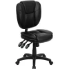 Office Chairs*Flash Furniture Caroline Armless Ergonomic LeatherSoft Swivel Mid-Back Multifunction Task Office Chair, Black (GO930FBKLEA)