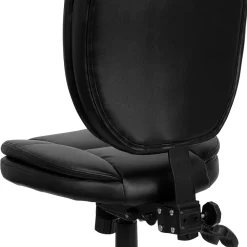 Office Chairs*Flash Furniture Caroline Armless Ergonomic LeatherSoft Swivel Mid-Back Multifunction Task Office Chair, Black (GO930FBKLEA)