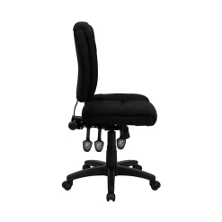 Office Chairs*Flash Furniture Caroline Armless Ergonomic Fabric Swivel Mid-Back Multifunction Task Office Chair, Black (GO930FBK)