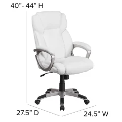 Office Chairs*Flash Furniture Carolyn LeatherSoft Swivel Mid-Back Executive Office Chair, White (GO2236MWH)