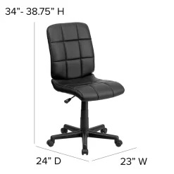 Office Chairs*Flash Furniture Clayton Armless Vinyl Swivel Mid-Back Quilted Task Office Chair, Black (GO16911BK)