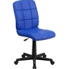 Office Chairs*Flash Furniture Clayton Armless Vinyl Swivel Mid-Back Quilted Task Office Chair, Blue (GO16911BLUE)