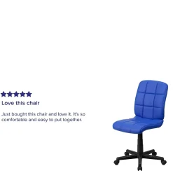 Office Chairs*Flash Furniture Clayton Armless Vinyl Swivel Mid-Back Quilted Task Office Chair, Blue (GO16911BLUE)