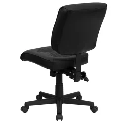 Office Chairs*Flash Furniture Cole Armless Ergonomic LeatherSoft Swivel Mid-Back Task Office Chair, Black (GO1574BK)