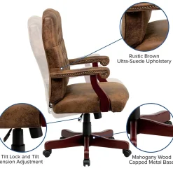 Office Chairs*Flash Furniture Derrick Microfiber Swivel Executive Office Chair, Bomber Brown (802BRN)