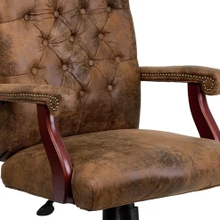 Office Chairs*Flash Furniture Derrick Microfiber Swivel Executive Office Chair, Bomber Brown (802BRN)