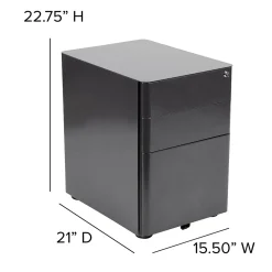 File Cabinets*Flash Furniture 3-Drawer Cabinet, Legal & Letter Files, Black, 21