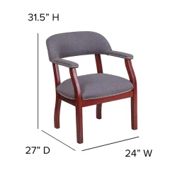 Office Chairs*Flash Furniture Fabric Luxurious Conference Chair with Silver Trim Nails, Gray (BZ105GY)