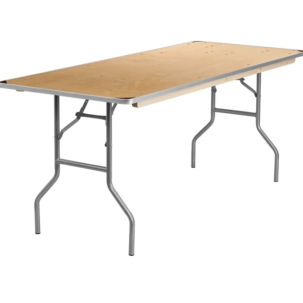 Folding Tables*Flash Furniture Fielder Folding Table, 72" x 30", Birchwood (XA3072BIRCHM)