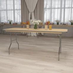 Folding Tables*Flash Furniture Fielder Folding Table, 72" x 30", Birchwood (XA3072BIRCHM)