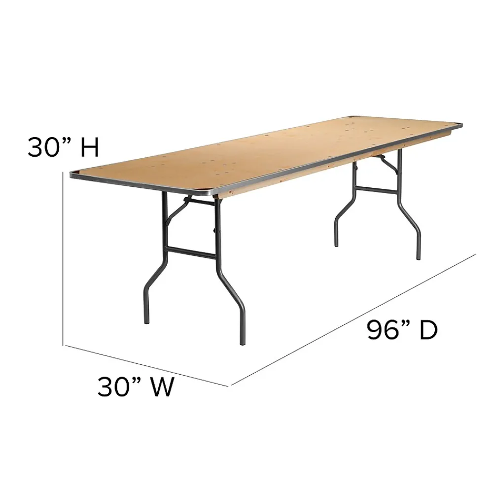 Folding Tables*Flash Furniture Fielder Folding Table, 96" x 30", Birchwood (XA3096BIRCHM)