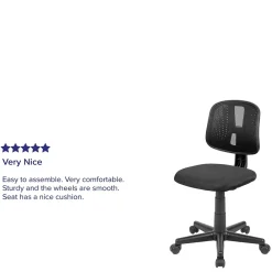 Office Chairs*Flash Furniture Flash Fundamentals Armless Ergonomic Mesh Swivel Mid-Back Task Office Chair, Black (LF134BK)