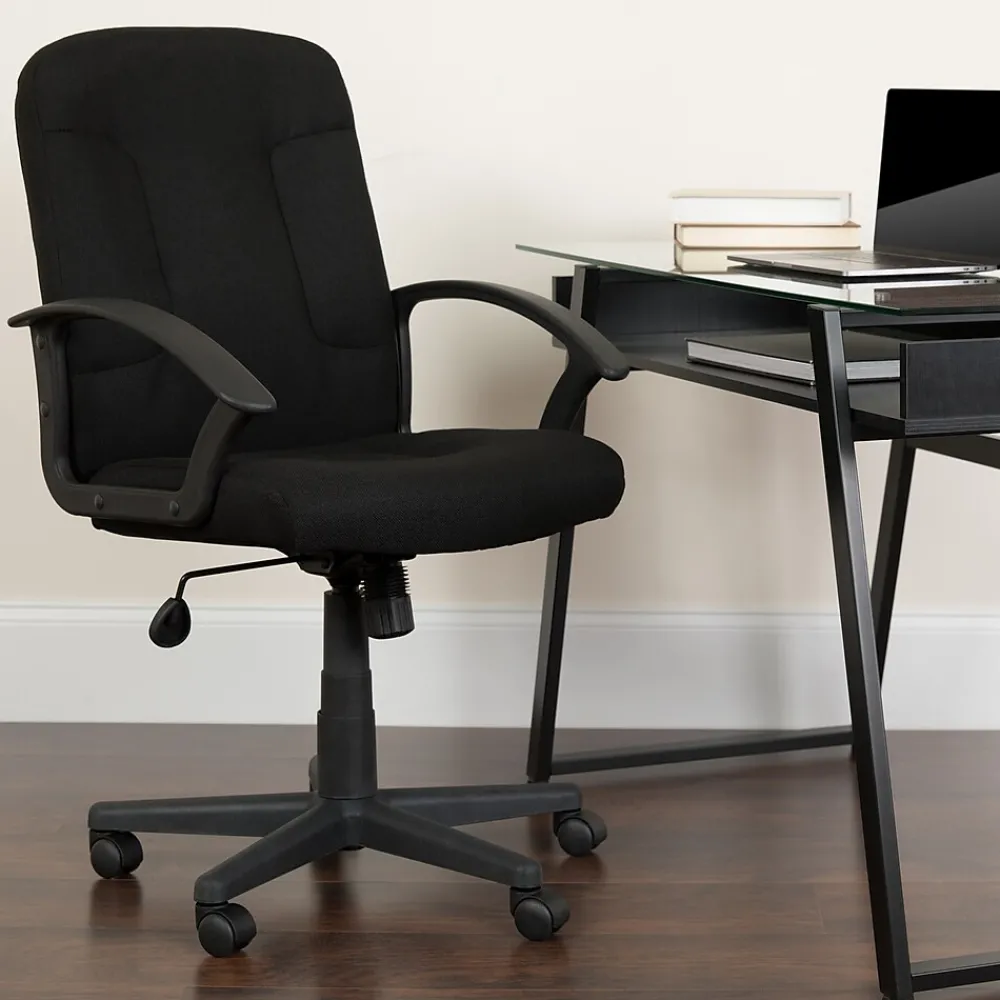 Office Chairs*Flash Furniture Garver Fabric Swivel Mid-Back Executive Office Chair, Black (GOST6BKFAB)