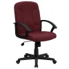 Office Chairs*Flash Furniture Garver Fabric Swivel Mid-Back Executive Office Chair, Burgundy (GOST6BYFAB)