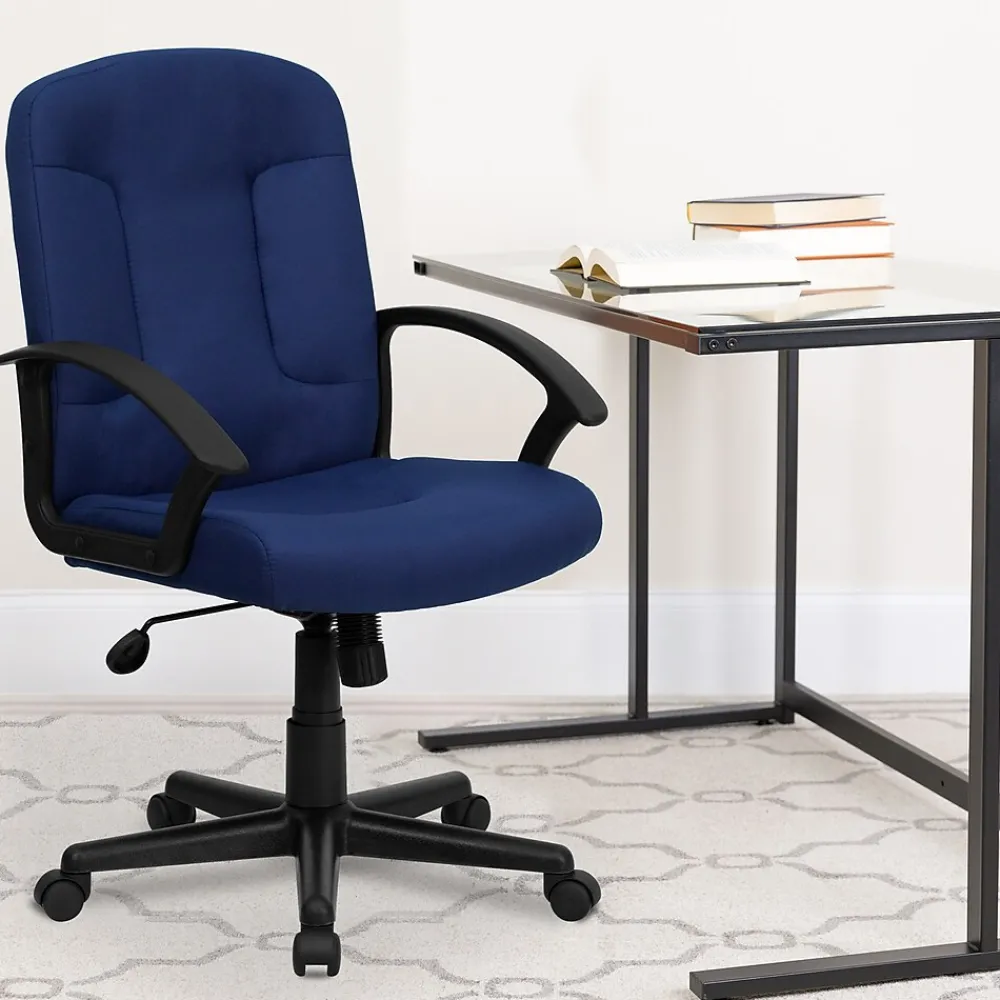 Office Chairs*Flash Furniture Garver Fabric Swivel Mid-Back Executive Office Chair, Navy (GOST6NVYFAB)