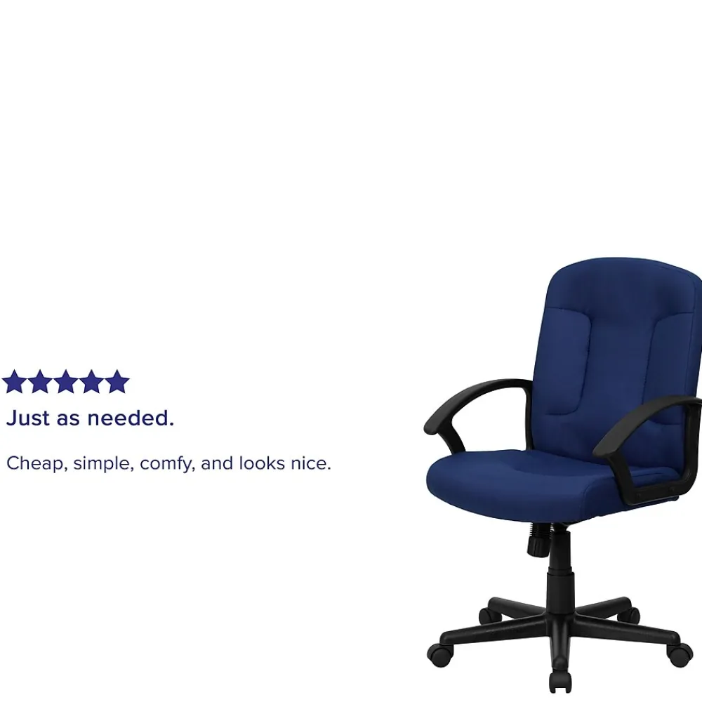 Office Chairs*Flash Furniture Garver Fabric Swivel Mid-Back Executive Office Chair, Navy (GOST6NVYFAB)