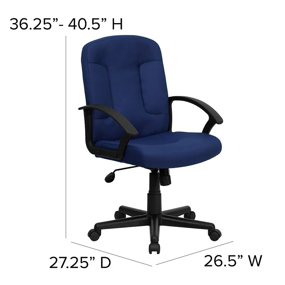 Office Chairs*Flash Furniture Garver Fabric Swivel Mid-Back Executive Office Chair, Navy (GOST6NVYFAB)