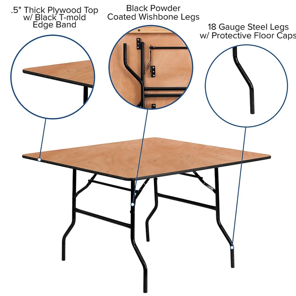 Folding Tables*Flash Furniture Gerry Folding Table, 48" x 48", Natural (YTWFFT48SQ)