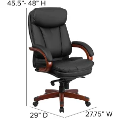 Office Chairs*Flash Furniture Hansel Ergonomic LeatherSoft Swivel High Back Executive Office Chair, Black/Mahogany (BT90171HS)