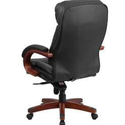 Office Chairs*Flash Furniture Hansel Ergonomic LeatherSoft Swivel High Back Executive Office Chair, Black/Mahogany (BT90171HS)