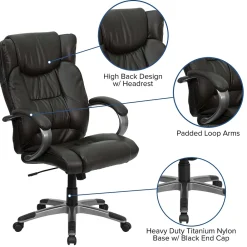 Office Chairs*Flash Furniture Hansel Ergonomic LeatherSoft Swivel High Back Executive Office Chair, Espresso Brown (BT9088BRN)