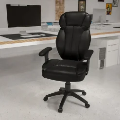 Ergonomic Chairs*Flash Furniture Hansel Ergonomic LeatherSoft Swivel High Back Executive Office Chair, Black (BT9835H)