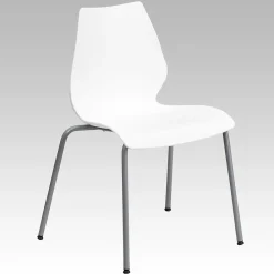 Folding & Stacking*Flash Furniture HERCULES Series Plastic Stack Chair with Lumbar Support, White (RUT288WH)