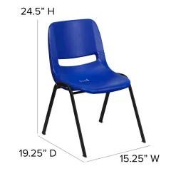 Folding & Stacking*Flash Furniture HERCULES Series Plastic Kid's Shell Stack Chair, Navy/Black (RUT14NVYBK)