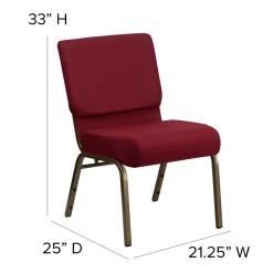 Folding & Stacking*Flash Furniture HERCULES Series Fabric Church Stacking Chair, Burgundy/Gold Vein Frame (FCH2214GV369)