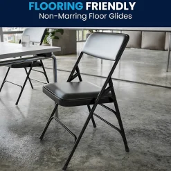 Folding & Stacking*Flash Furniture HERCULES Vinyl Upholstered Reception Chair, Black, 4/Pack (HA-MC309AV-BK-GG)